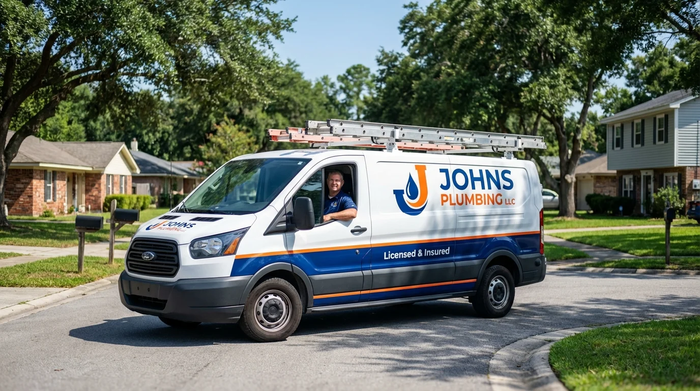 Johns Plumbing LLC service van in Whitehall, PA