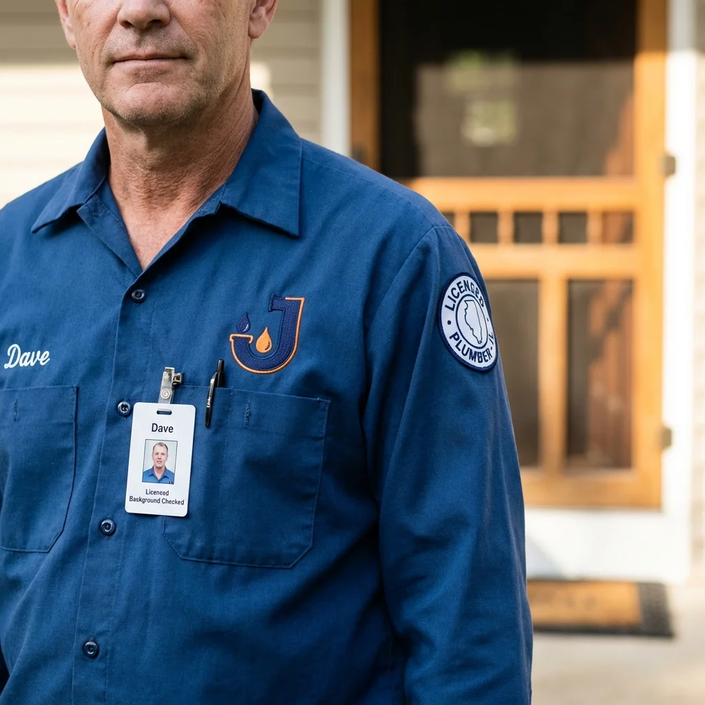 Licensed plumber showing ID badge in Whitehall, PA